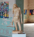 Girl coming out of the water